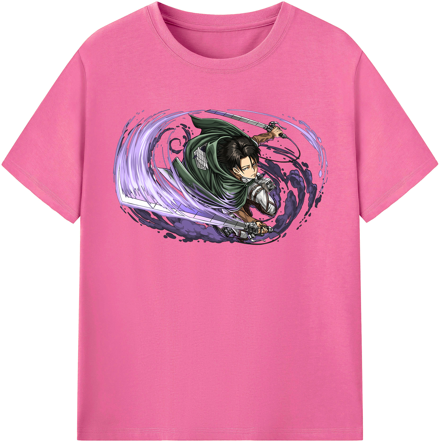 （画像用） 進撃の巨人 リヴァイ·アッカーマン Attack on Titan Levi Ackerman レディースカジュアルプリントTシャツ（綿100％）